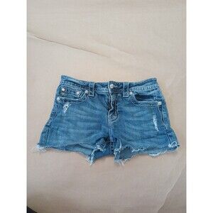 Vintage Y2K Miss Me Denim Cut Off Shorts Womens Size 26 Rhinestone Embellished